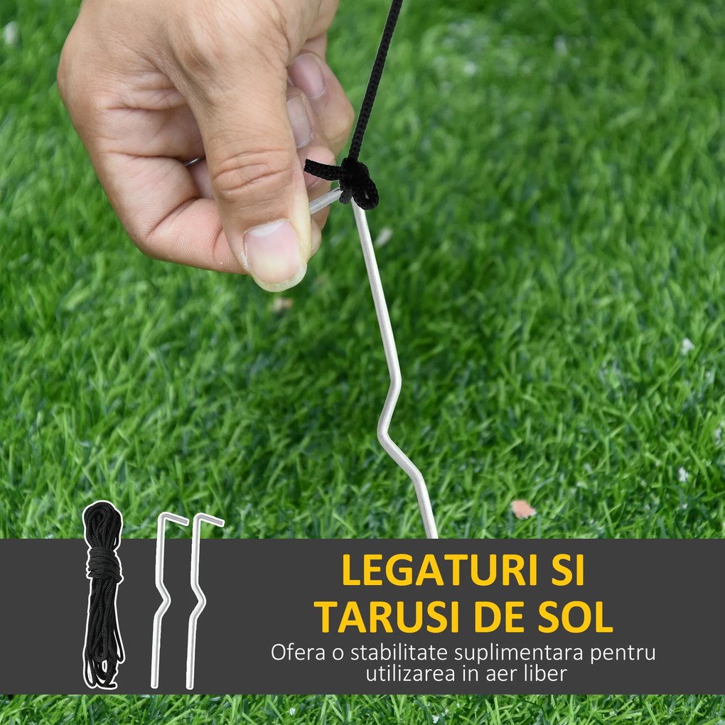 HOMCOM Mos Craciun Gonflabil, Decoratiune de Craciun Impermeabila de Exterior cu Lumini LED | AOSOM RO