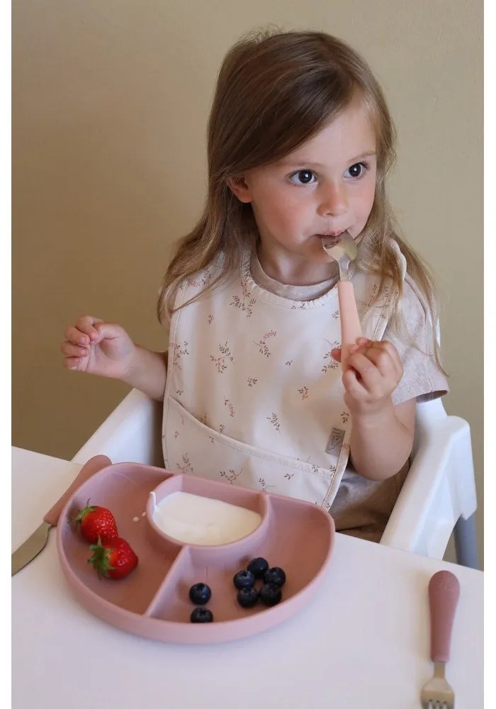 Tacâmuri pentru copii, roșu/somon din silicon 3 buc. Rose Mix – Cam Cam Copenhagen