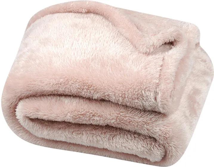 Pătură cu blăniţă roz deschis