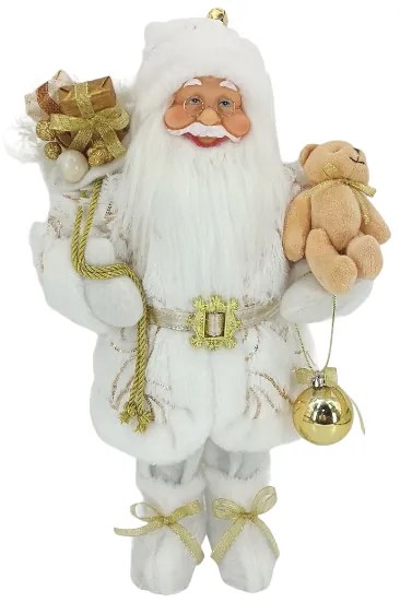 Decorațiune Santa Claus Alb-Auriu 40cm
