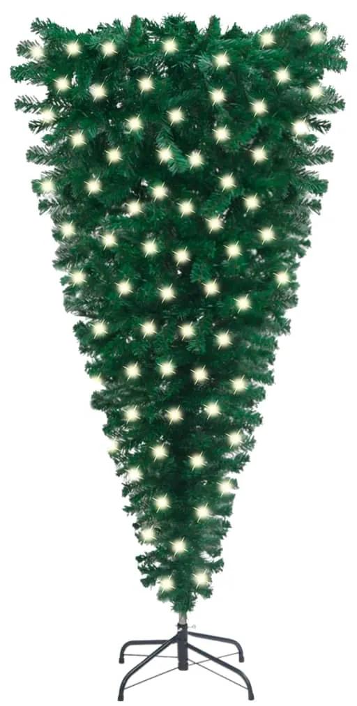 Brad de Craciun artificial inversat, cu LED-uri, verde, 150 cm 1, 150 cm