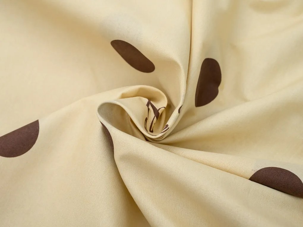 Lenjerie de pat din bumbac CROWN LOVE FOR bej Dimensiune lenjerie de pat: 2 buc 70 x 90 cm | 200 x 220 cm