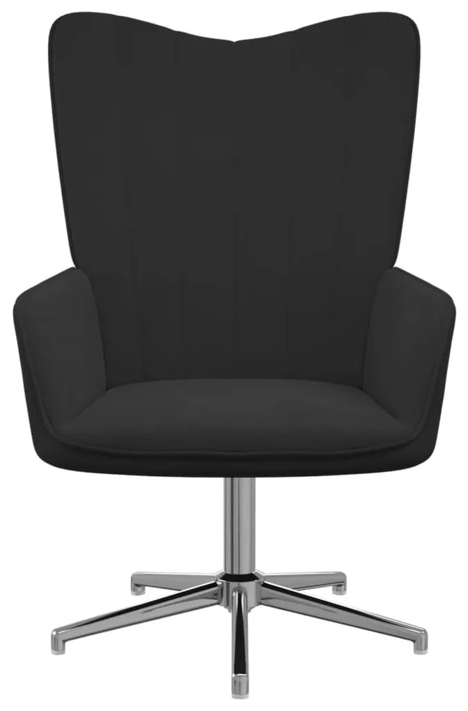327727 vidaXL Scaun de relaxare, negru, catifea