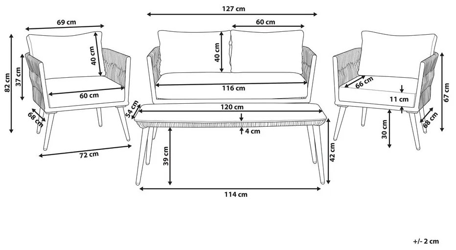 Set canapele Prezo (gri). 1011736
