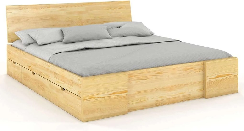 Pat lemn masiv TerraCraft Model 3 cu Sertar Pin Personalizabil - 200x200, Nuc