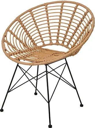 Scaun Rondo din metal si ratan 78cm