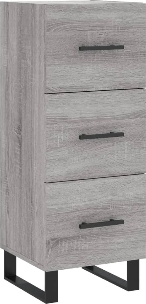 vidaXL Servantă, gri sonoma, 34,5x34x90 cm, lemn compozit
