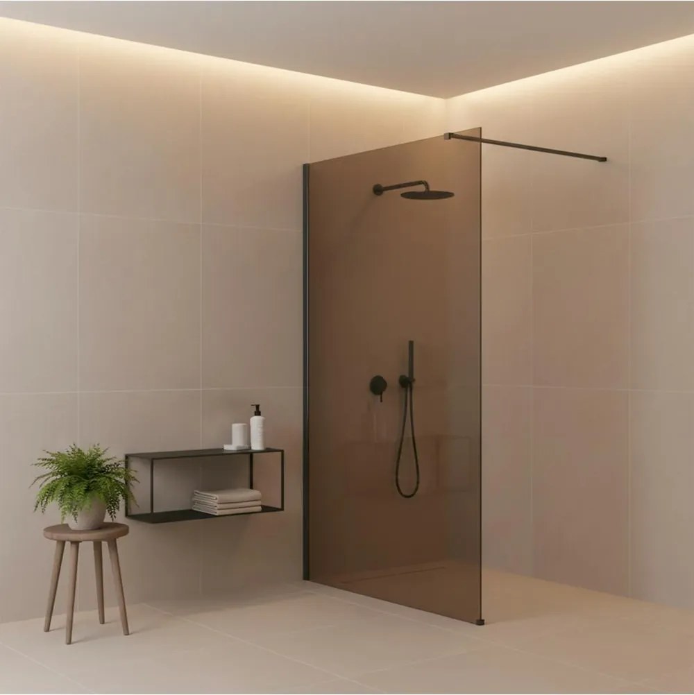 Paravan de dus fumuriu Rea Flexi Brown 100 cm Titan