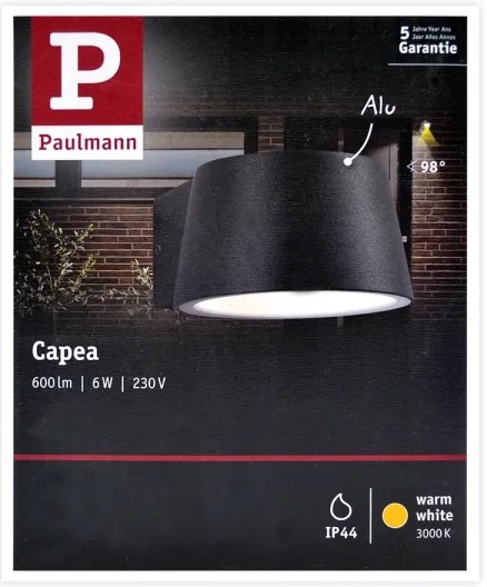Aplică de exterior Paulmann 94452 LED/6W IP44 CAPEA 230V