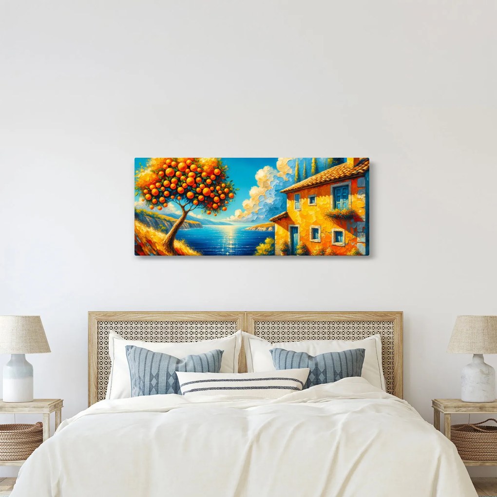 Tablou - Casă cu portocale II. (120x50 cm)