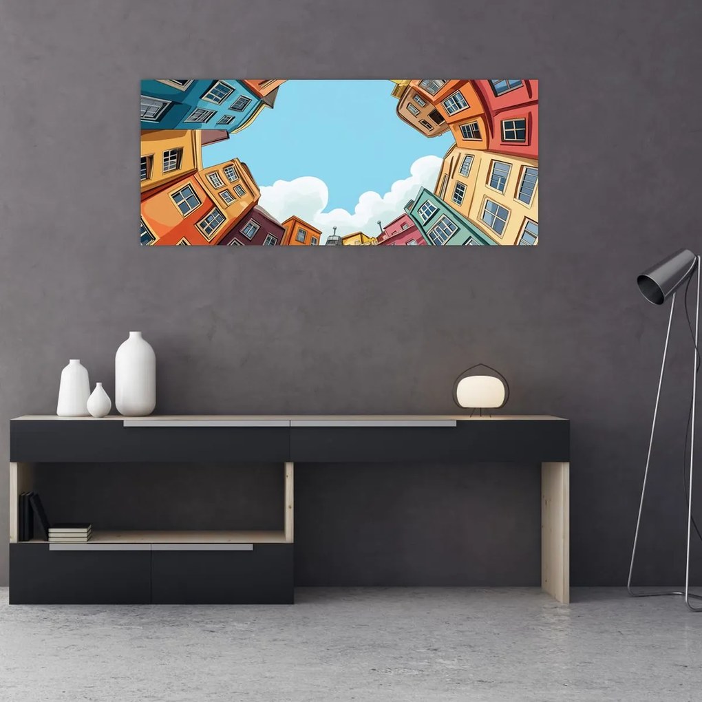 Tablou - Între case (120x50 cm)