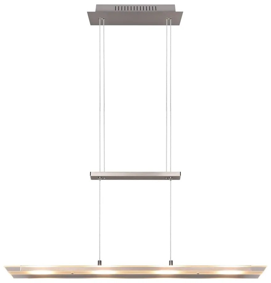 Lustră gri LED cu abajur din sticlă Milos – Trio