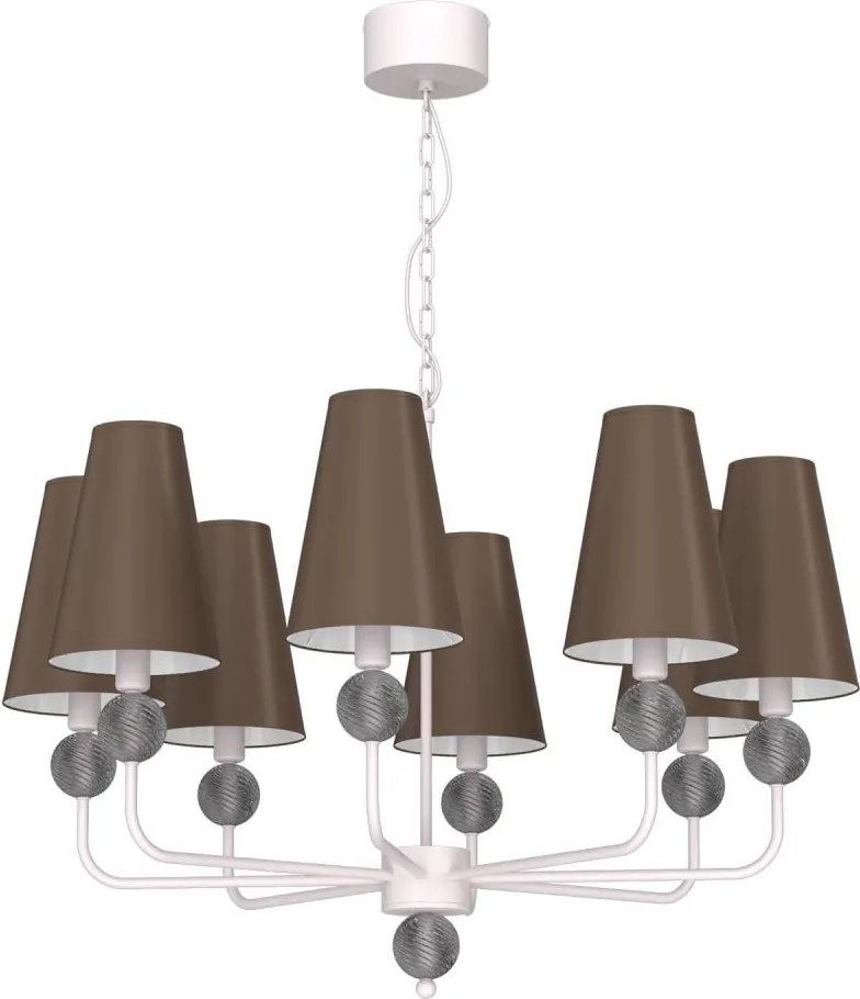 Candelabru cu lanț GRENADA 8xE14/15W/230V gri