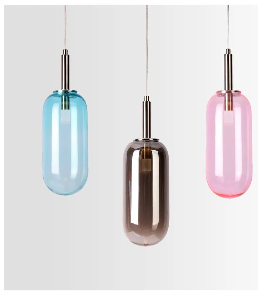 Lustră gri antracit LED cu abajur din sticlă ø 13 cm Fiuggi – Candellux Lighting