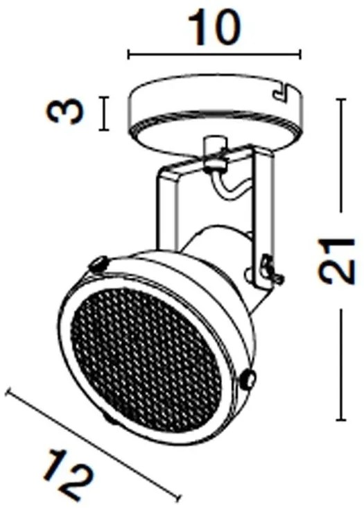 Aplica de perete metalica design retro RUVI negru
