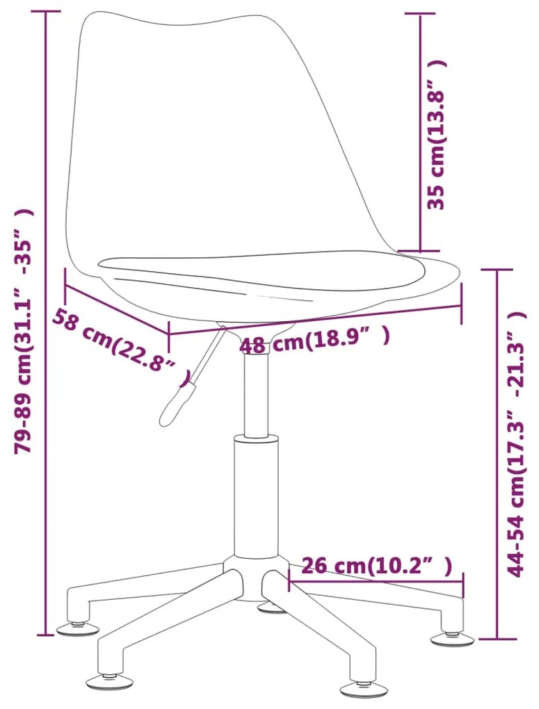 Scaune de bucatarie pivotante, 2 buc., alb, piele ecologica 2, Alb