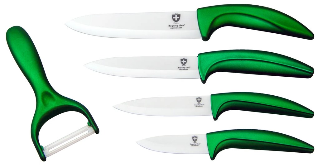 Set cutite ceramice Royalty Line RL C4 - maner verde