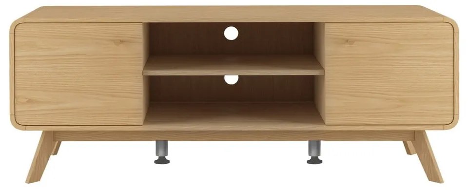 Masă TV în culoare naturală cu aspect de lemn de stejar 140x53 cm Cassie - Støraa