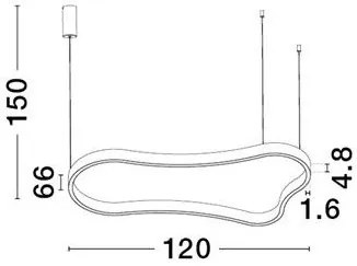 Lustra LED suspendata design modern DUSSA alb, 120x66cm