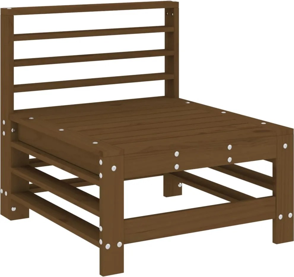 vidaXL Canapea de mijloc de grădină, maro miere, lemn masiv de pin