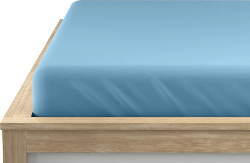 Cearsaf de pat din jerseu Culoare albastru deschis, 200x220 cm
