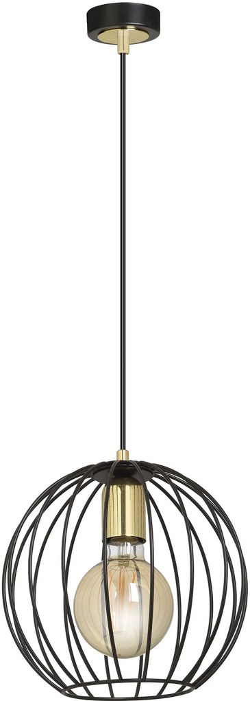 Emibig Albio lampă suspendată 1x60 W negru-auriu 144/1