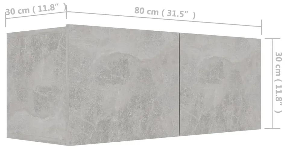 Comoda TV, gri beton, 80 x 30 x 30 cm, PAL 1, Gri beton, 80 x 30 x 30 cm