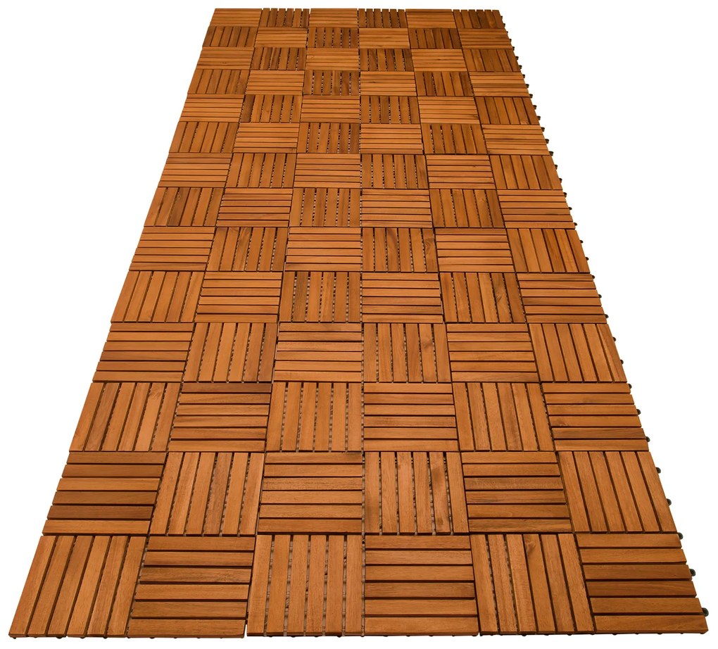 Deuba Tigla din lemn Quatro mozaic - set 11 piese, 30x30cm