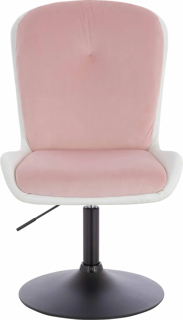 HR690N Scaun Velvet&amp;soft Piele Pu Roz Pudră/Alb Bază Neagră