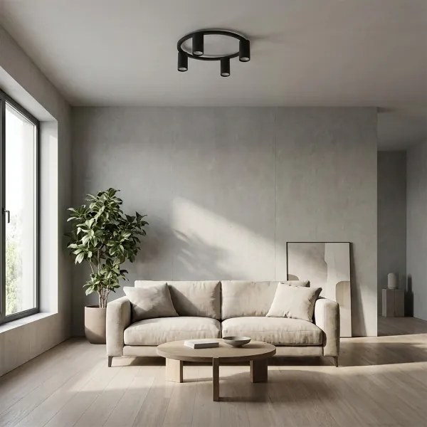 Brilagi - Plafonieră LED RGBW reglabilă SELE 4xGU10/6,5W/230V neagră