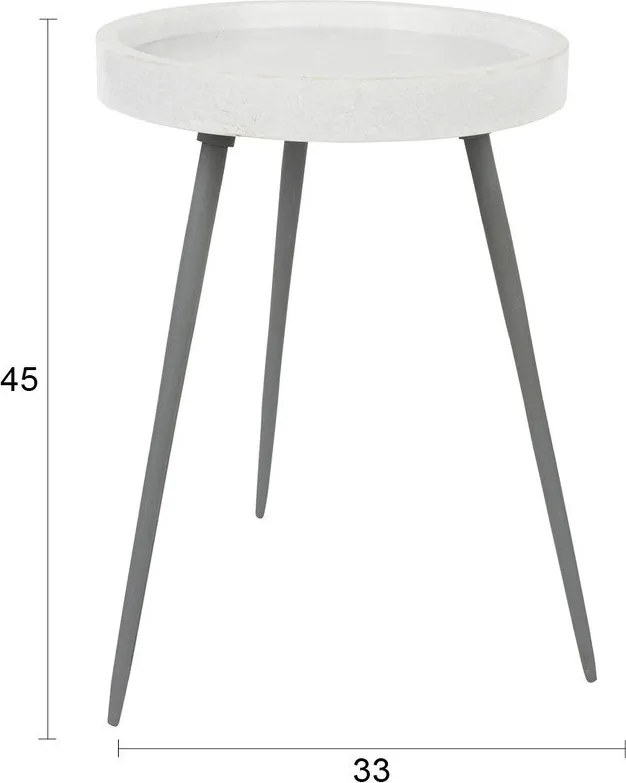 Măsuță auxiliară rotundă cu blat din marmură ø 33 cm Karrara – White Label