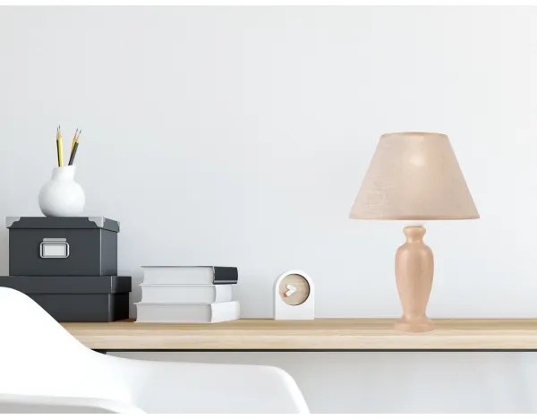 Lampă de masă AMFORA 1xE27/60W/230V bej/fag