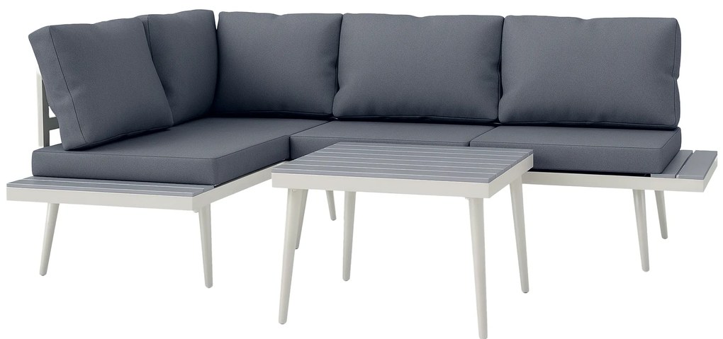 Outsunny Set Mobilier de Grădină din 3 Piese cu 2 Canapele cu Spătar Reglabil în 5 Poziții și Măsuță, 139x63x65 cm, Gri | Aosom Romania