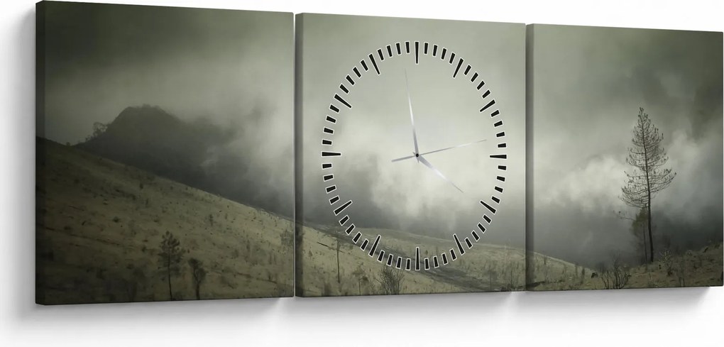 Tablou - Peisaj înainte de furtună (cu ceas) (90x30 cm)