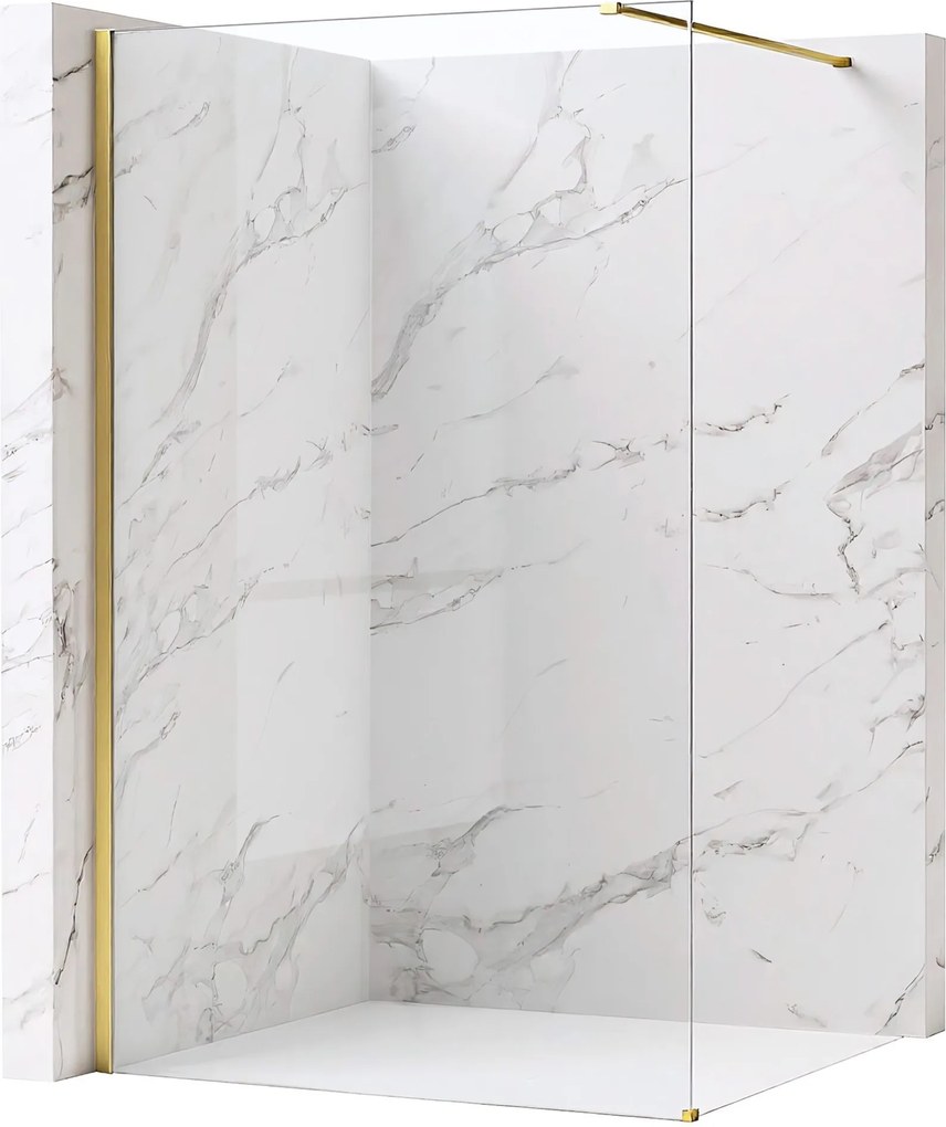 Paravan de dus Rea Flexi Transparent / Brush Gold 120