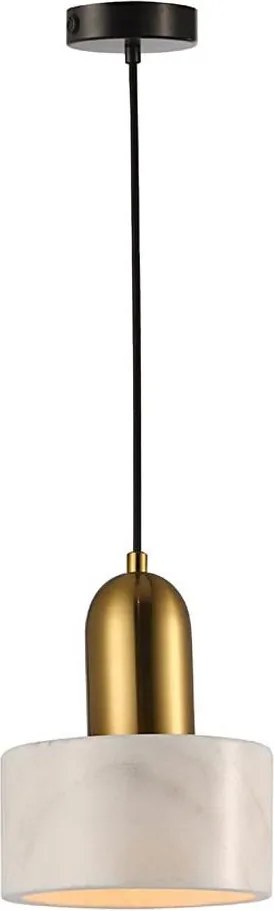 Pendul MARBLE pe cablu 1xE27/60W/230V, auriu/alb, decor marmură