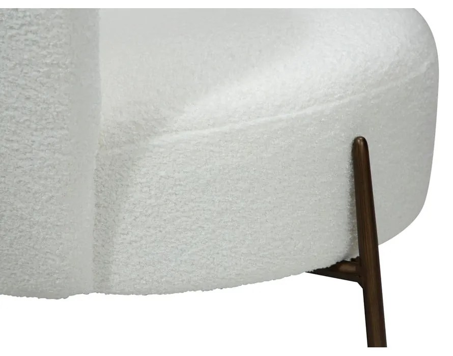 Fotoliu alb cu tapițerie din țesătură bouclé Orbit – DAN-FORM Denmark