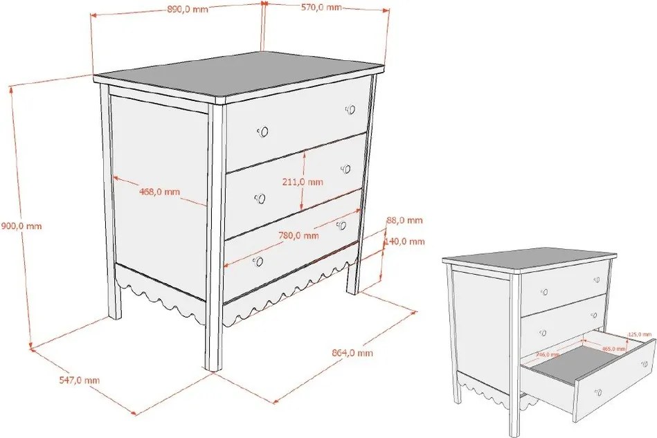 Comodă de copii bej cu masă de schimbat 89x90x55 cm Swingo – Vipack