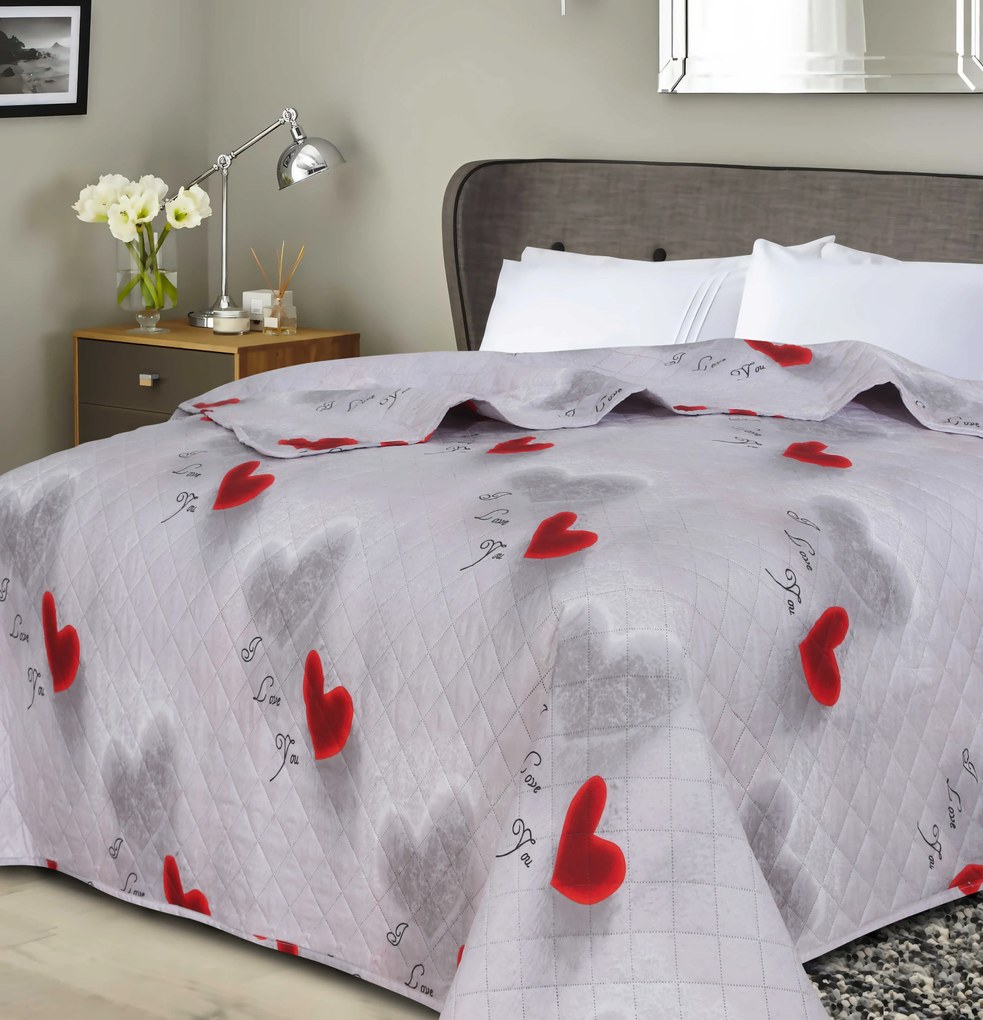 Cuvertura de pat HEARTIZIA DIAMOND, gri deschis Dimensiune: 220 x 240 cm