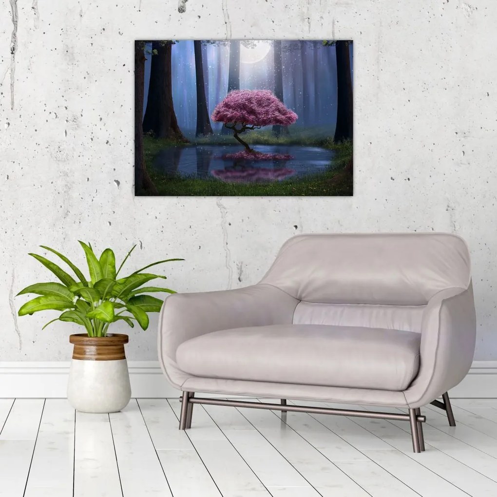 Tablou pe sticlă - Noapte magică (70x50 cm)