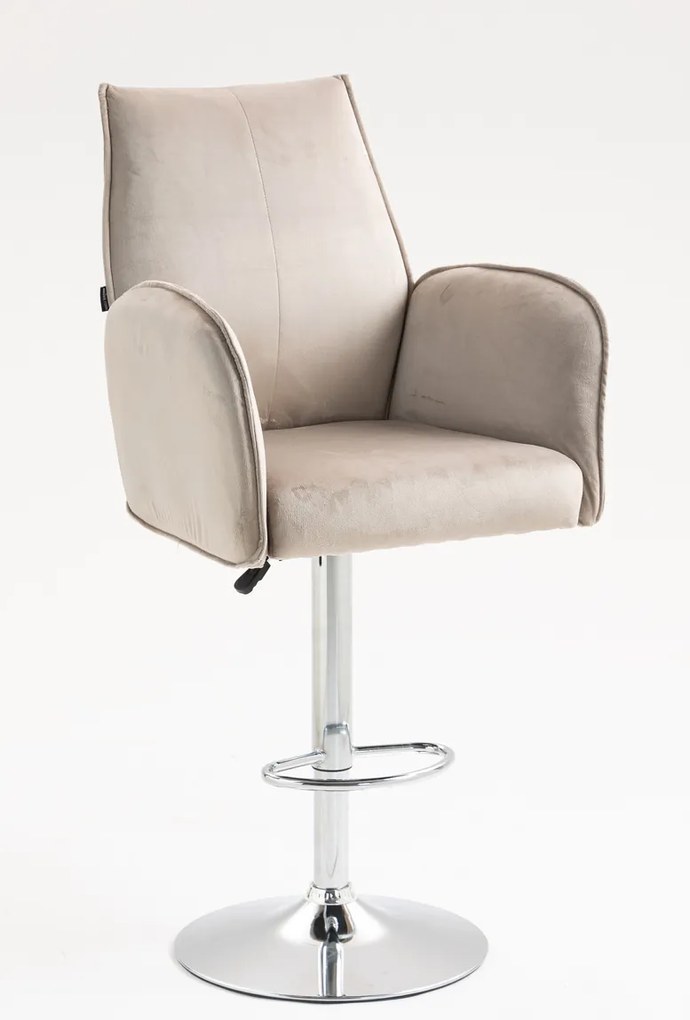 HR280W Scaun Latte din Catifea cu Bază Cromata