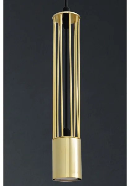 LED Lustră pe cablu BARS 3xGU10/4,8W/230V aurie/neagră