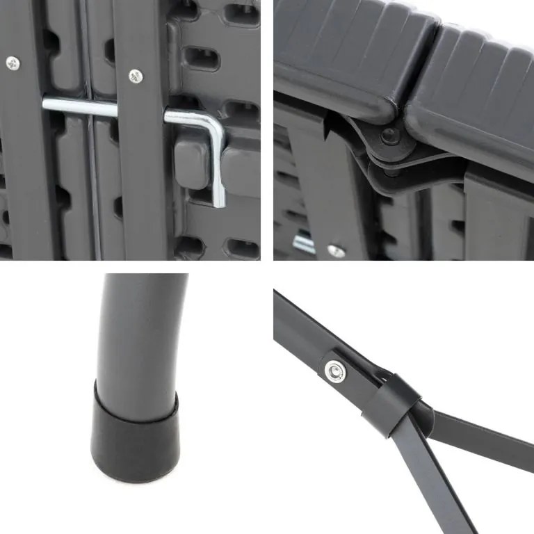 Masă portabilă pliabilă de 180 cm, antracit