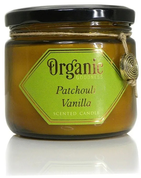 Lumânare organică Patchouli Vanilie 200 g însticlă
