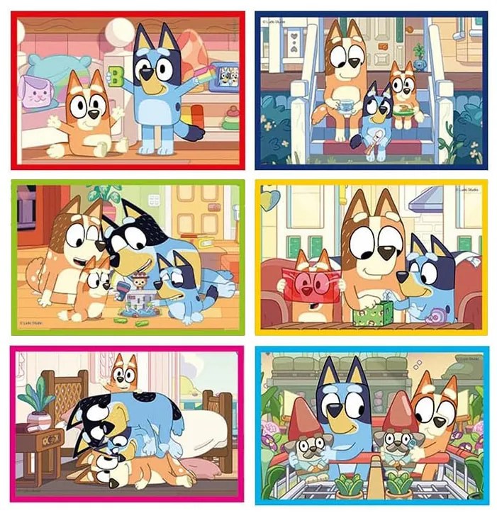 Bluey Play All Day cuburi de poveste set 6 Clementoni