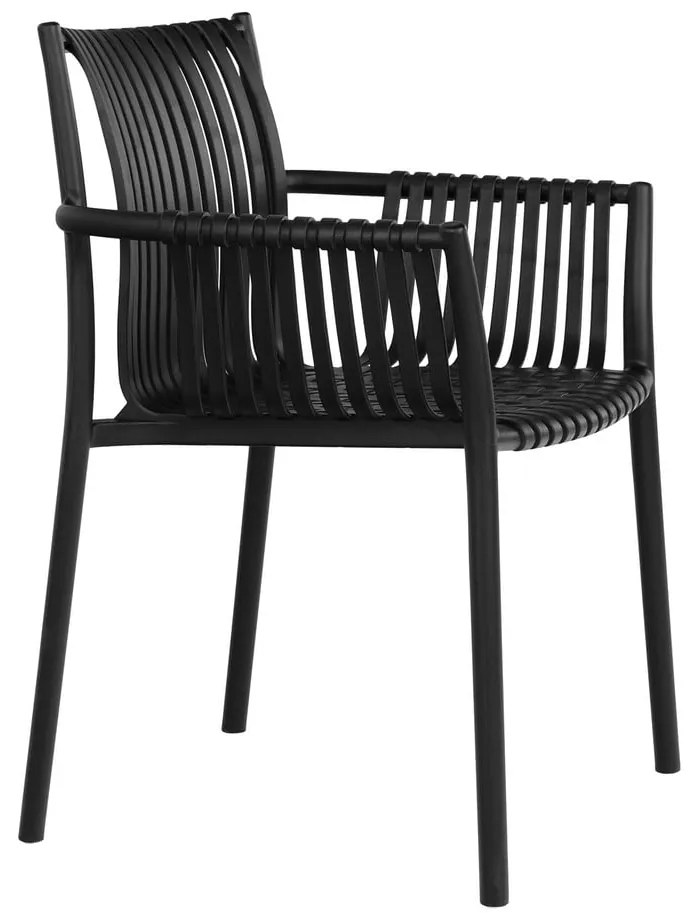 Scaune de grădină negre 2 buc. din plastic Tulsa – House Nordic
