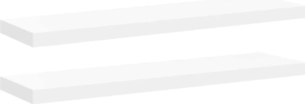 vidaXL Rafturi de perete suspendate, 2 buc., alb, 90x23,5x3,8 cm, MDF