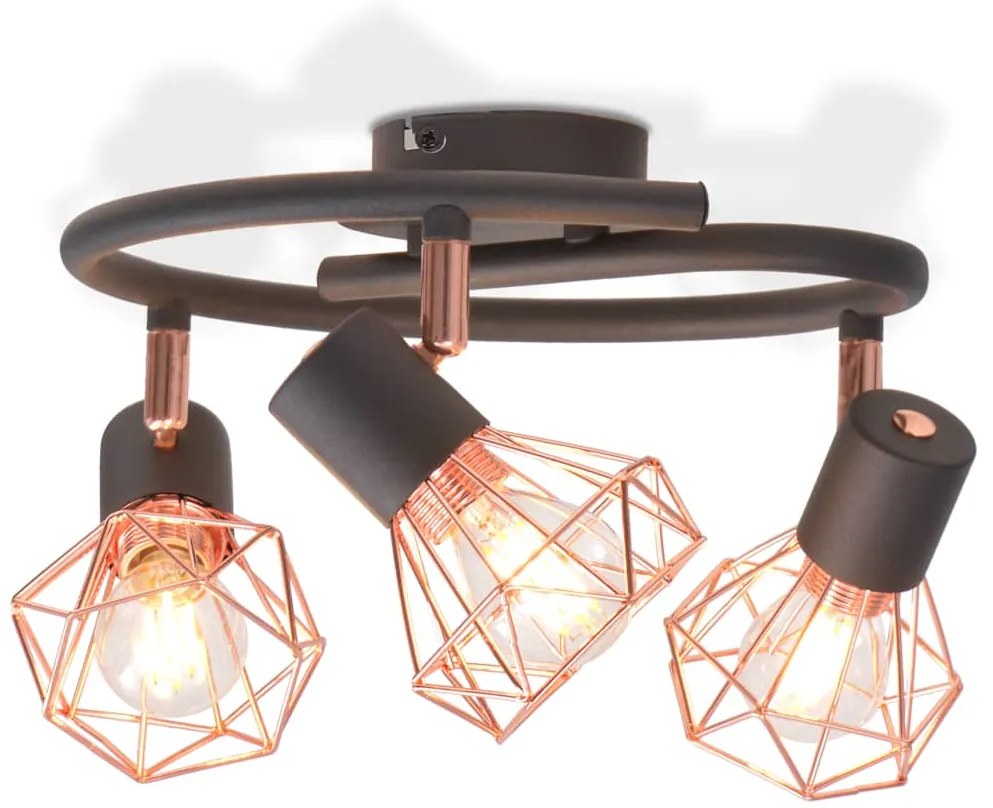 vidaXL Lustră cu 3 becuri LED cu filament, 12 W