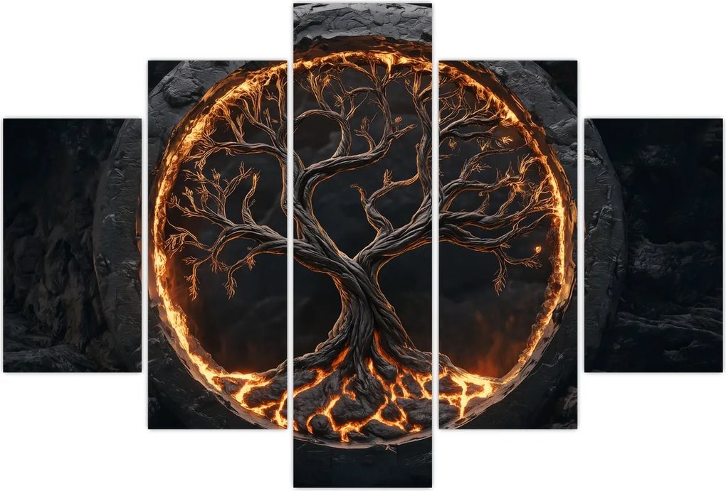 Tablou – Arborele vieții în lavă I. (150x105 cm)