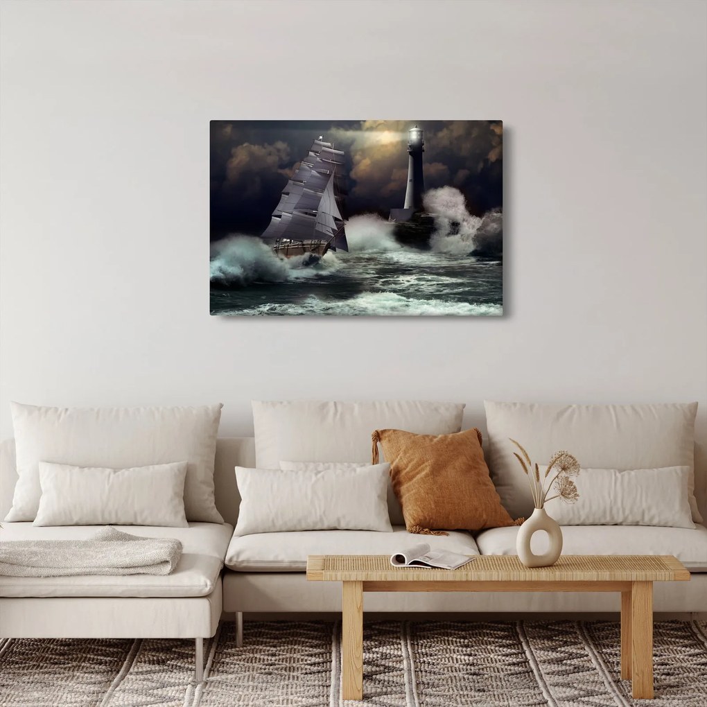 Tablou - Vapor în furtună (90x60 cm)